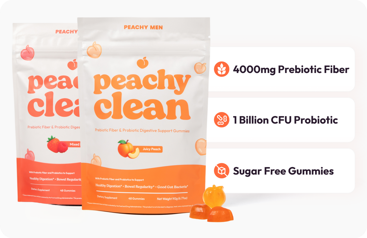 Peachy Clean Sugar-Free Pre+Probiotic Fiber Gummies 48 Count