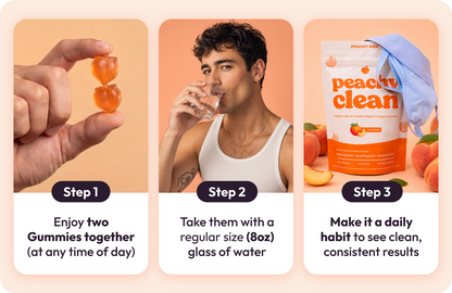 Peachy Clean Sugar-Free Pre+Probiotic Fiber Gummies 48 Count